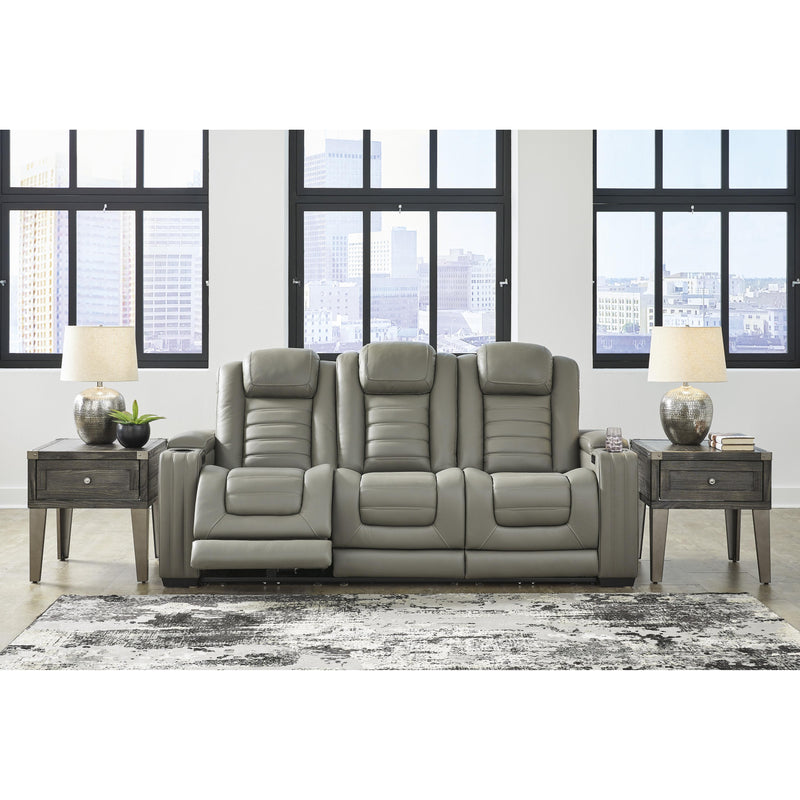 Signature Design by Ashley Backtrack Power Reclining Leather Match Sofa U2800515 IMAGE 6