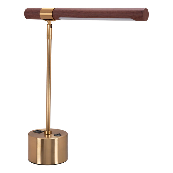 Zuo Kippy 56139 Table Lamp - Brown & Brass IMAGE 1