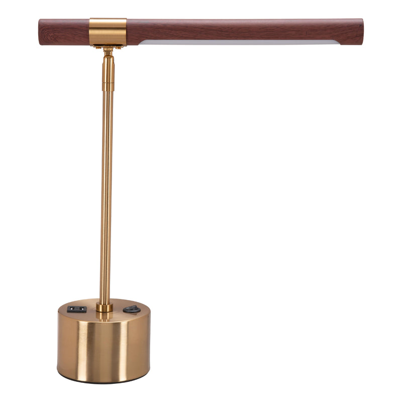 Zuo Kippy 56139 Table Lamp - Brown & Brass IMAGE 2