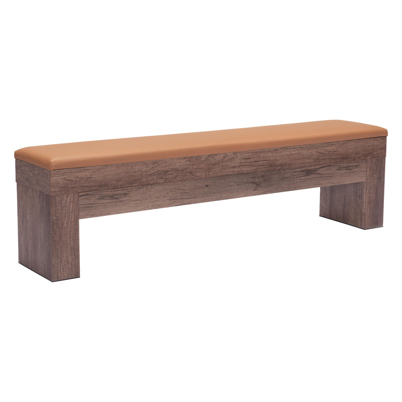 Zuo Bonker 109497 Storage Bench - Brown IMAGE 1