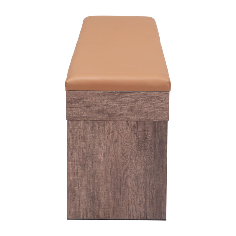 Zuo Bonker 109497 Storage Bench - Brown IMAGE 2