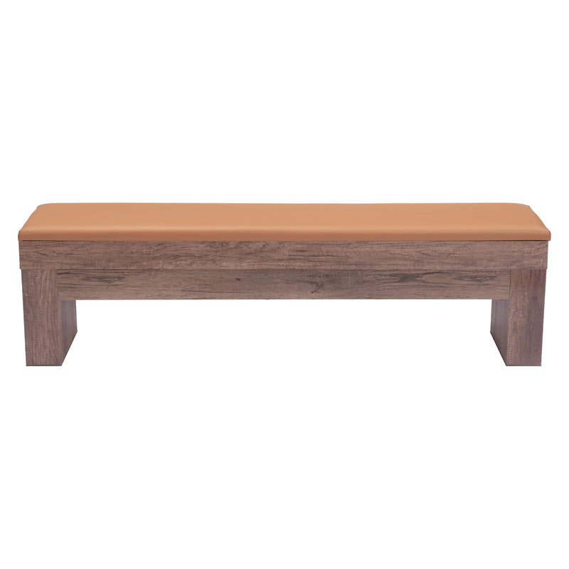 Zuo Bonker 109497 Storage Bench - Brown IMAGE 3