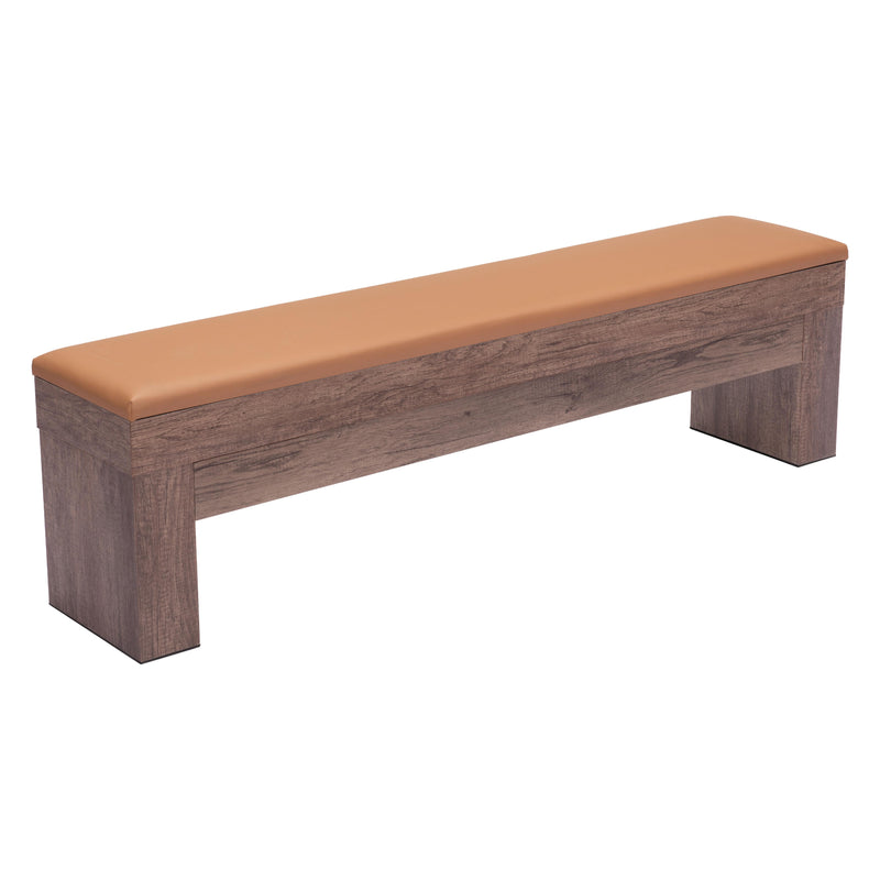 Zuo Bonker 109497 Storage Bench - Brown IMAGE 5