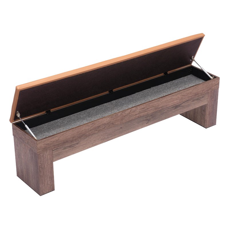 Zuo Bonker 109497 Storage Bench - Brown IMAGE 6