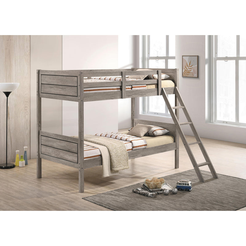 Coaster Furniture Ryder 400818 Twin over Twin Bunk Bed - Weathered Taupe IMAGE 2