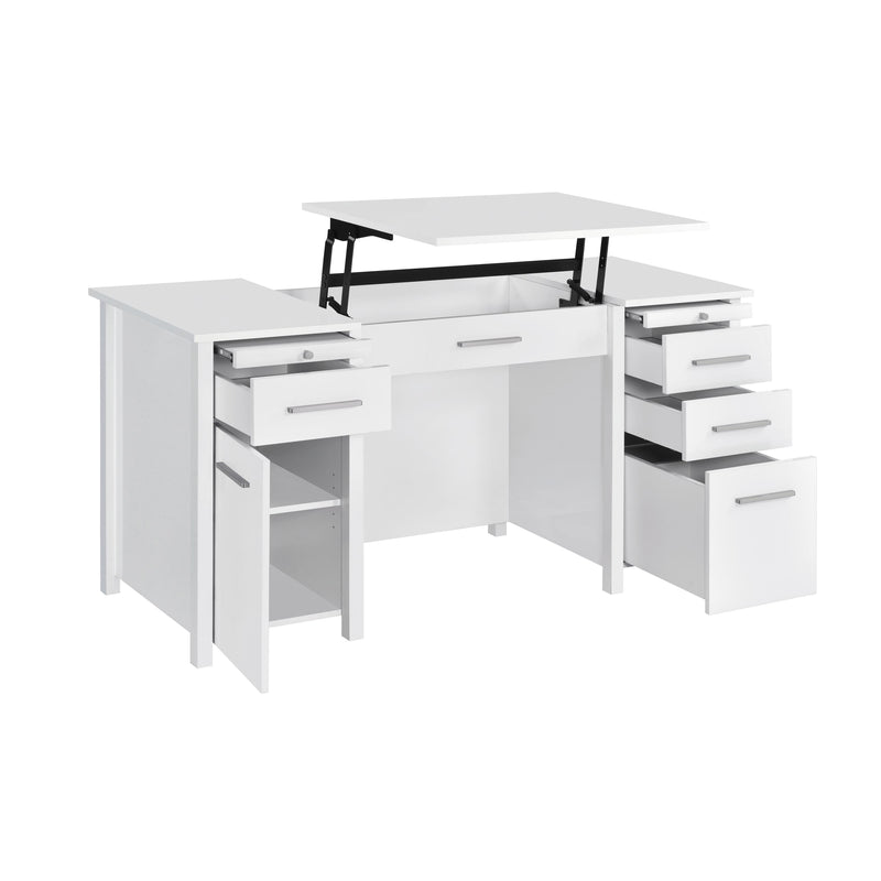 Coaster Furniture Dylan 801573 4-Drawer Lift Top Office Desk - White IMAGE 3