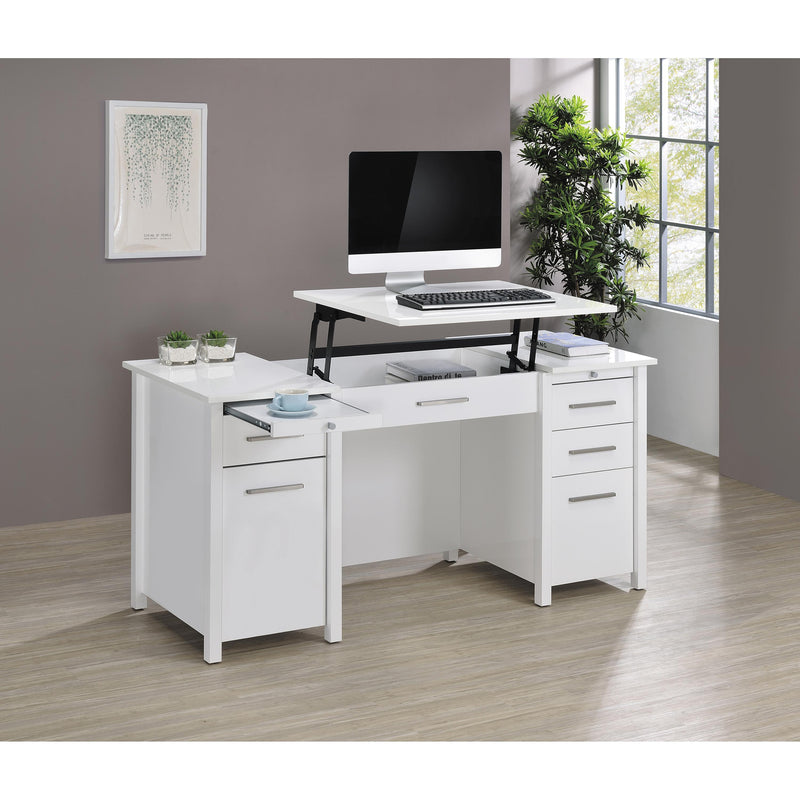 Coaster Furniture Dylan 801573 4-Drawer Lift Top Office Desk - White IMAGE 7