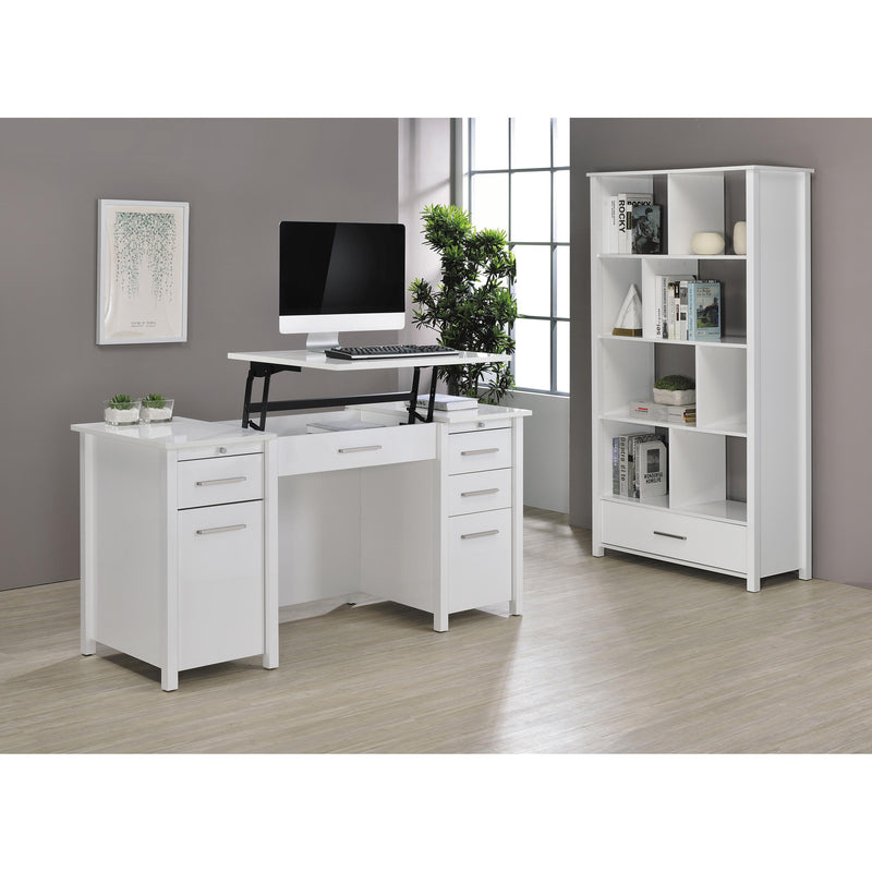 Coaster Furniture Dylan 801574 Rectangular 8-Shelf Bookcase - White IMAGE 2