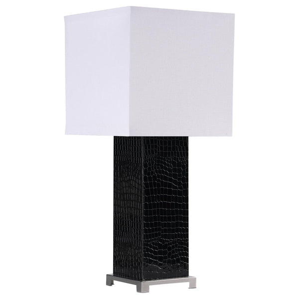 Coaster Furniture Bridle 920204 Square Shade Bedside Table Lamp - Black IMAGE 1