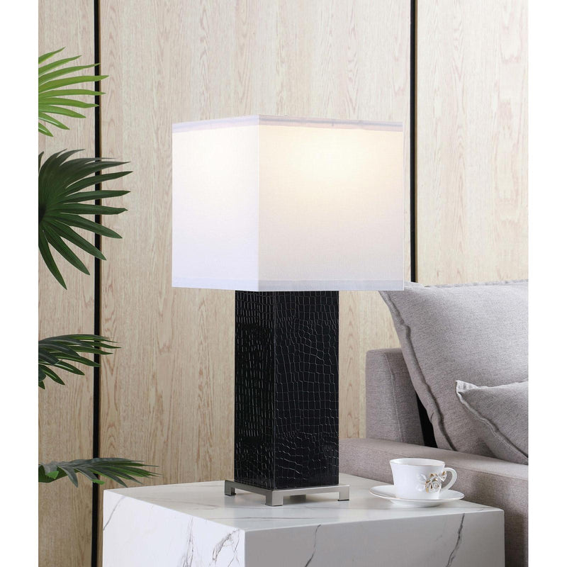 Coaster Furniture Bridle 920204 Square Shade Bedside Table Lamp - Black IMAGE 2