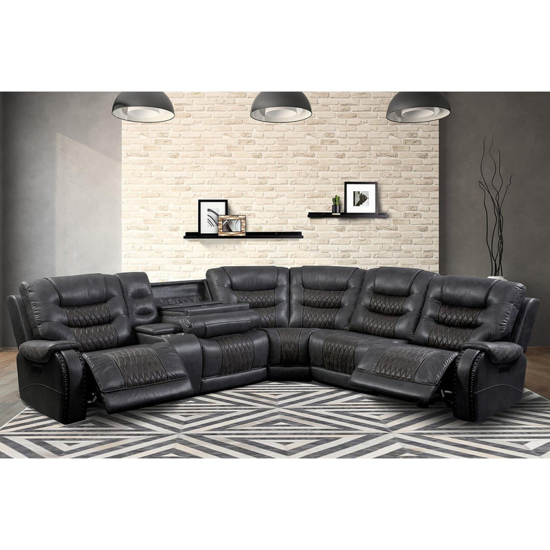 Parker House Furniture Outlaw Power Reclining Fabric 6 pc Sectional MOUT#811LPH-/MOUT#810-/MOUT#850-/MOUT#840T-/MOUT#860-/MOUT#811RPH-STA