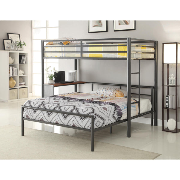 Coaster Furniture Fisher 460229-S2F 2-Piece Metal Workstation Loft Bed Set - Gunmetal IMAGE 1