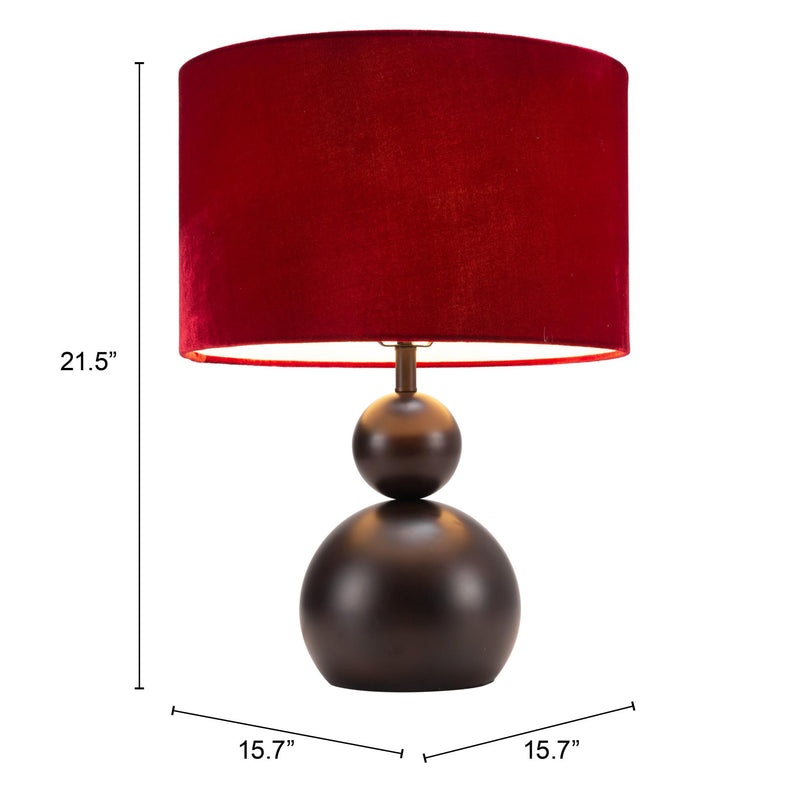 Zuo Shobu 56154 Table Lamp - Red IMAGE 6