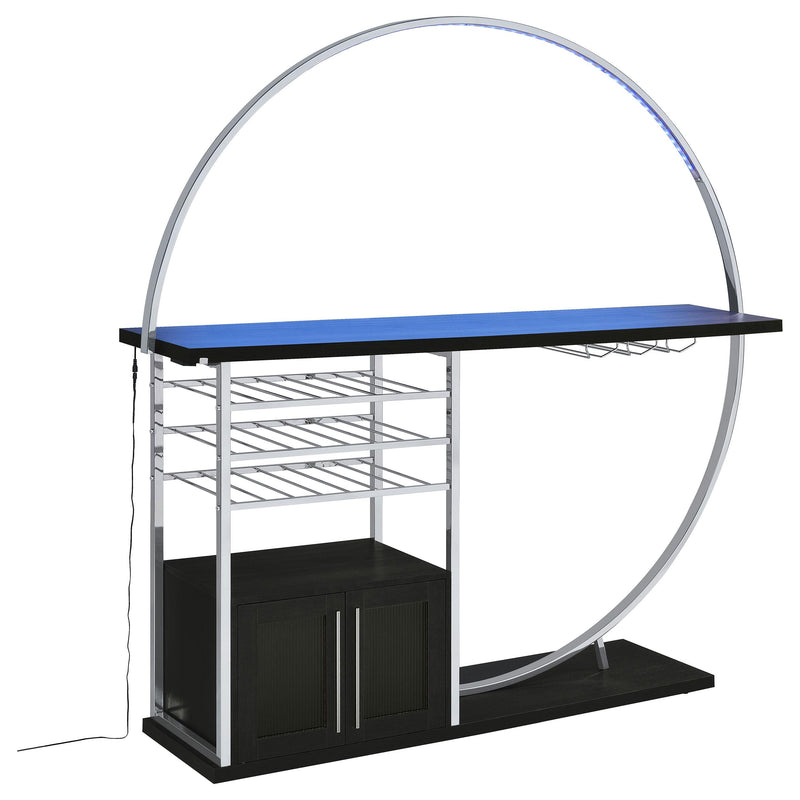 Coaster Furniture Risley 182799 2-Door Circular LED Home Bar with Wine Storage - Dark Charcoal IMAGE 14