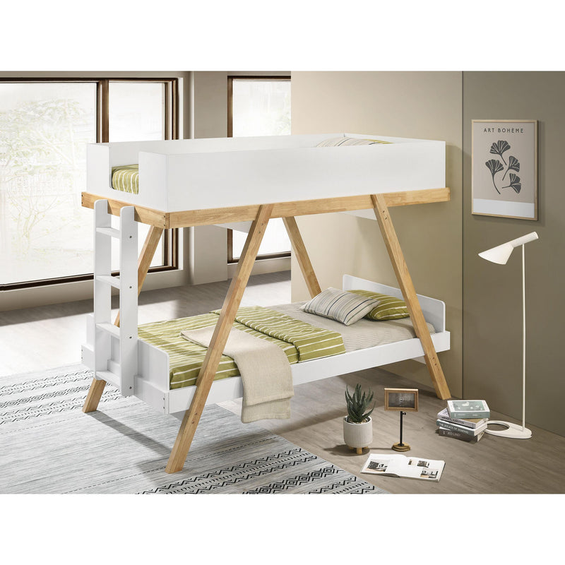 Coaster Furniture Frankie 460570T Wood Twin Over Twin Bunk Bed - White/Natural IMAGE 2