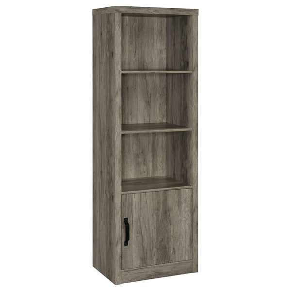 Coaster Furniture Burke 707726 3-Shelf Media Tower with Storage Cabinet - Grey Driftwood IMAGE 1