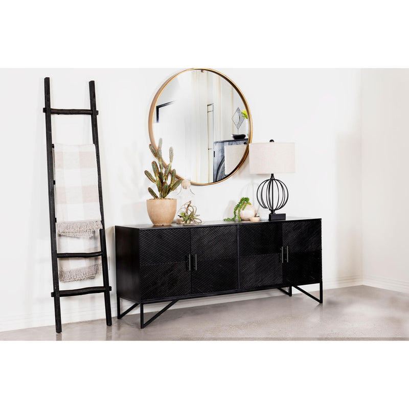 Coaster Furniture Riddell 959631 4-Door Accent Cabinet - Black IMAGE 2