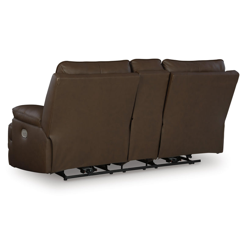 Signature Design by Ashley VonRyan Power Reclining Leather Match Loveseat with Console U1040018 IMAGE 3