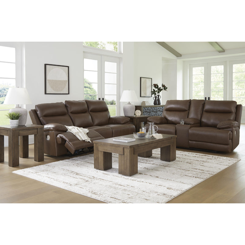 Signature Design by Ashley VonRyan Power Reclining Leather Match Loveseat with Console U1040018 IMAGE 9