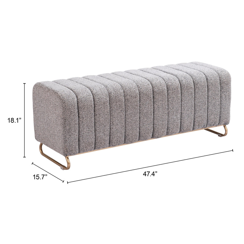 Zuo Pender 110080 Bench - Stone Grey IMAGE 7