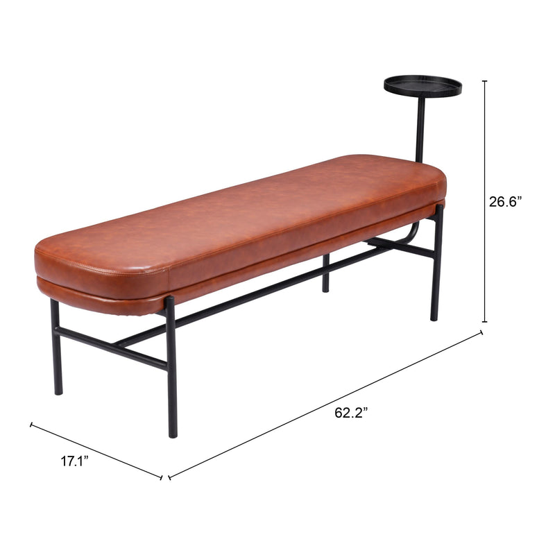 Zuo Ploce 110180 Bench - Brown IMAGE 8