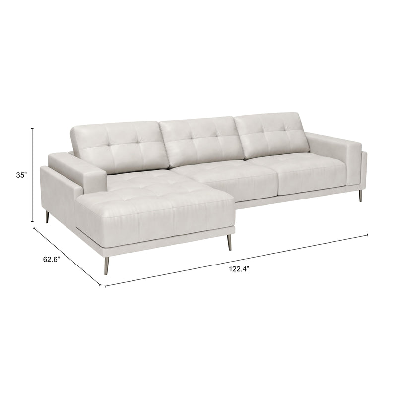 Zuo Bliss 110371 LAF Chaise Sectional - Beige IMAGE 7