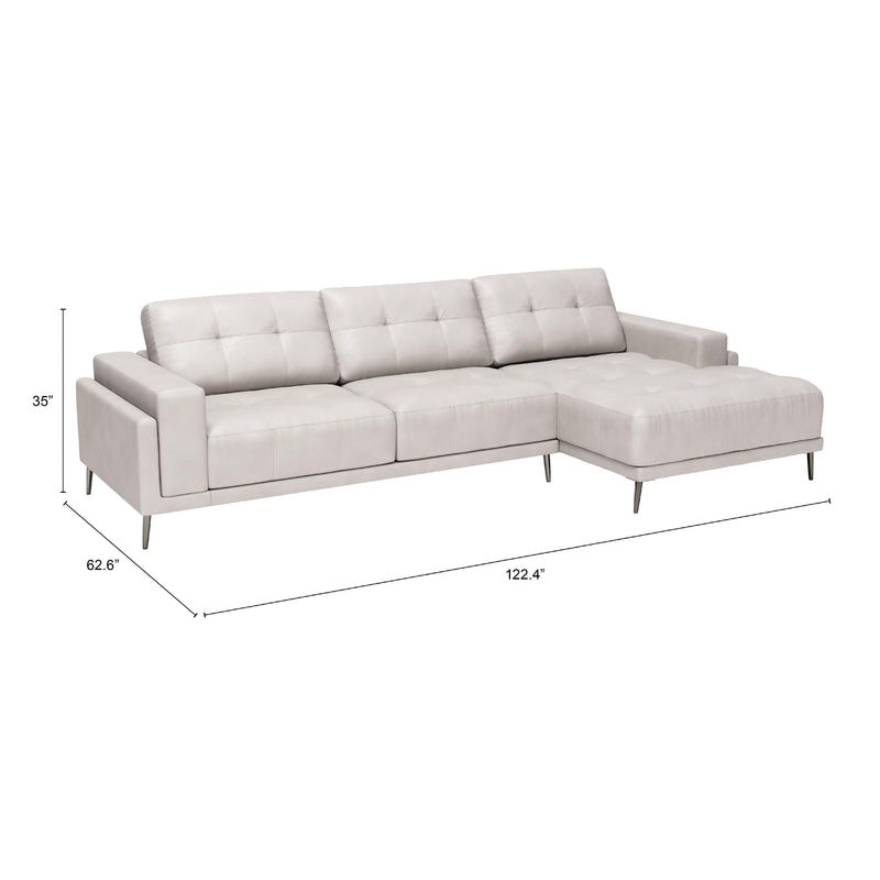 Zuo Bliss 110370 RAF Chaise Sectional - Beige IMAGE 7