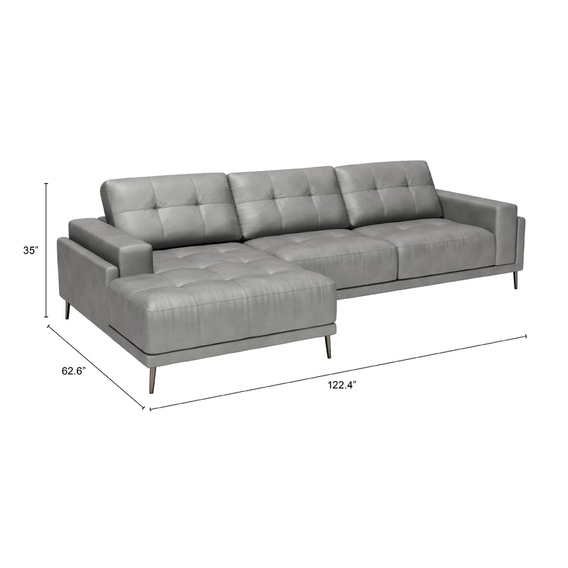 Zuo Bliss 110373 LAF Chaise Sectional - Grey IMAGE 7