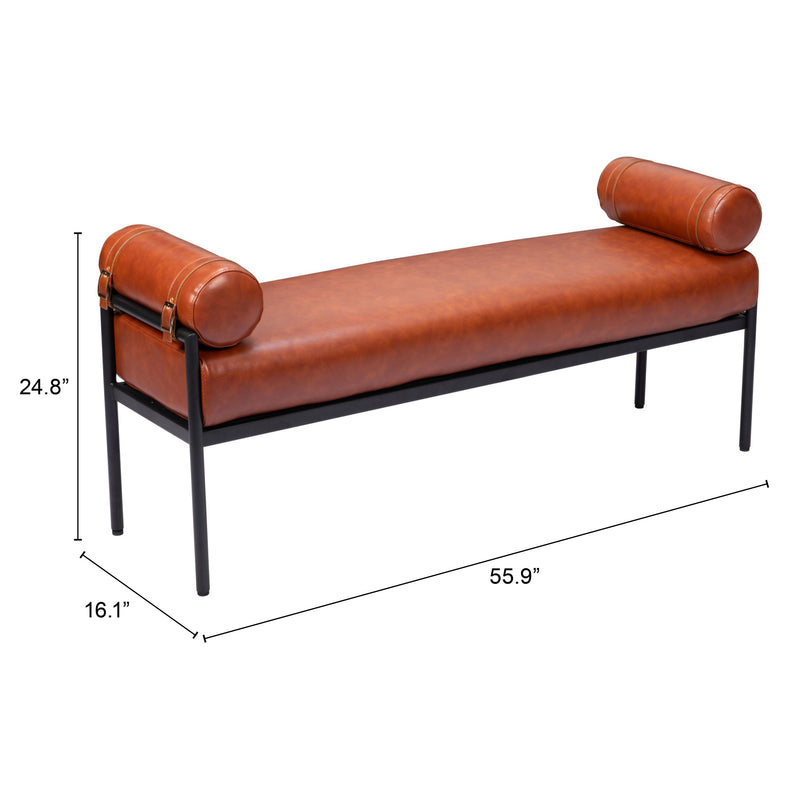 Zuo Barrow 110179 Bench - Brown IMAGE 7