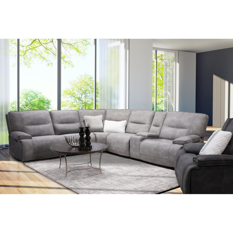 Parker House Furniture Gladiator Power Reclining Fabric 6 pc Sectional MGLA-PACKA(H)-SKY IMAGE 2