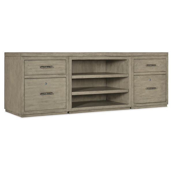 Hooker Furniture 6150-10918-85 Linville Falls 84" Credenza with Two Files and Open Desk Cabinet IMAGE 1