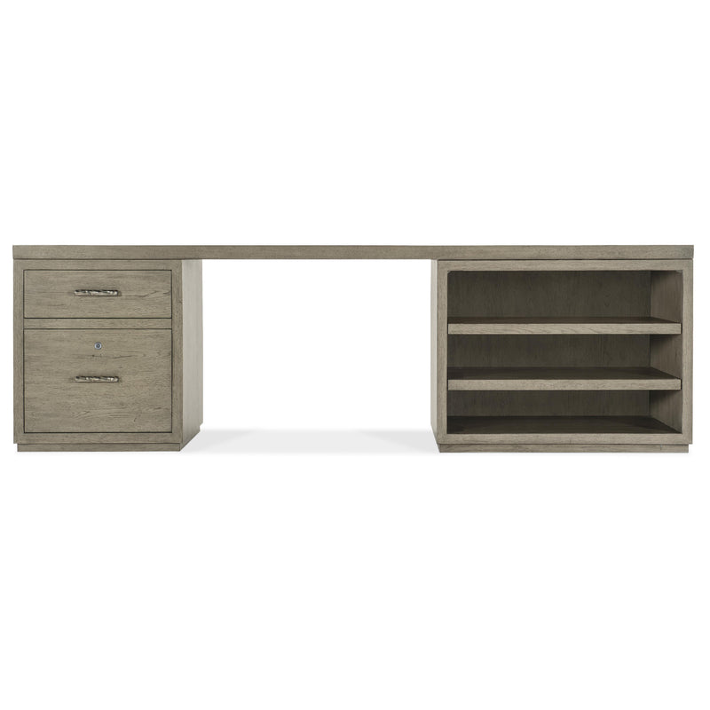 Hooker Furniture 6150-10922-85 Linville Falls 96" Desk with One File and Open Desk Cabinet IMAGE 3