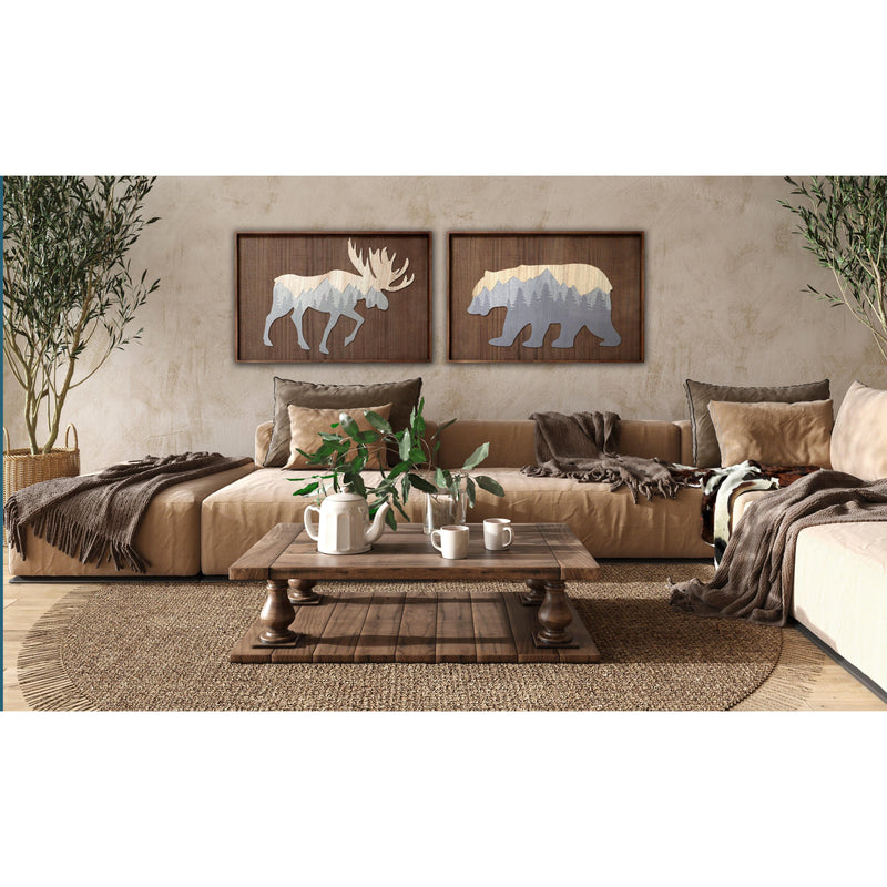 Streamline Art XWDO2342 Brown Wood Animals Set of 2 IMAGE 2