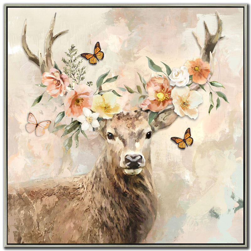 Streamline Art FRC2301 Peach Floral Deer IMAGE 1