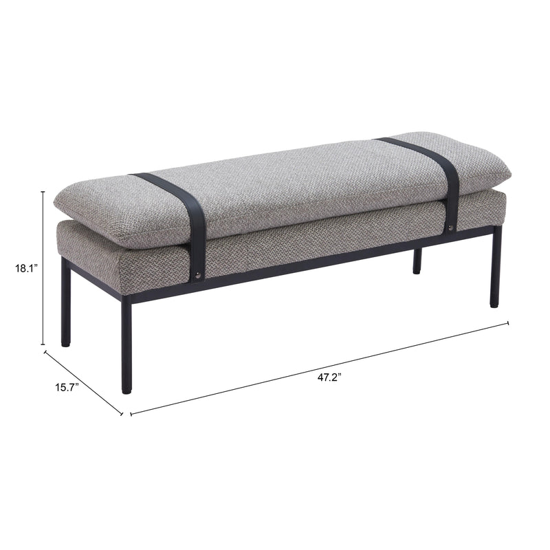 Zuo Padd 110354 Bench - Grey IMAGE 6