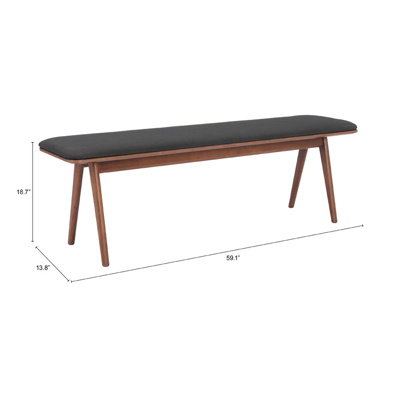 Zuo Kazwali 110301 Bench - Black & Walnut IMAGE 6