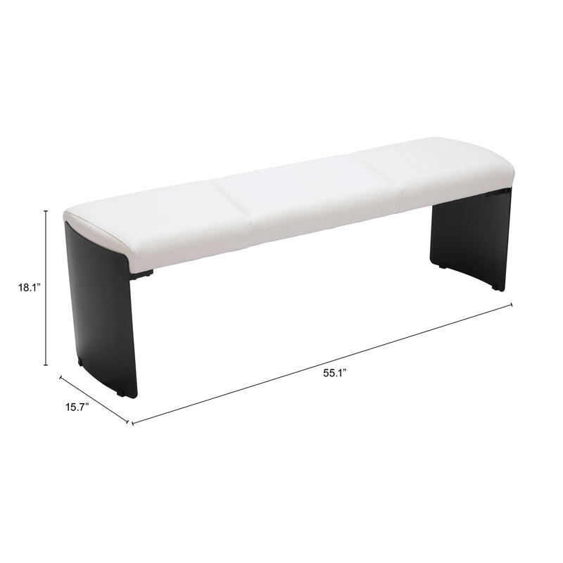 Zuo Mur 110334 Bench - White IMAGE 6