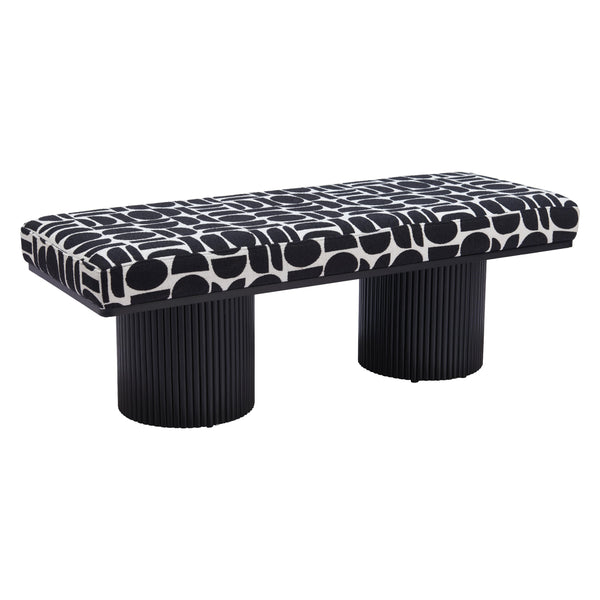 Zuo Botoia 110183 Bench - Black & White IMAGE 1