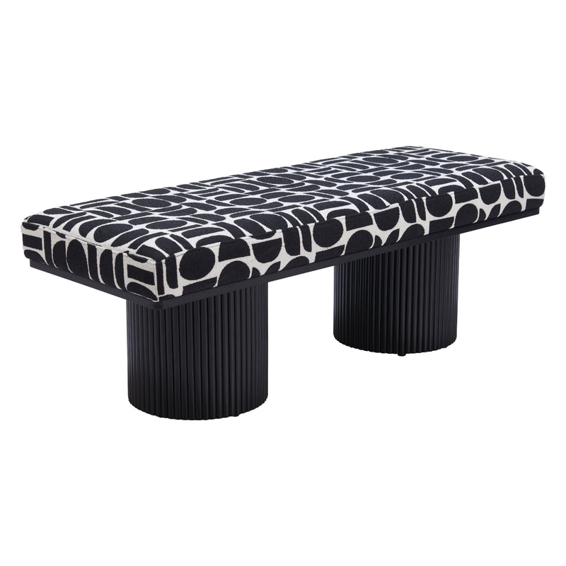 Zuo Botoia 110183 Bench - Black & White IMAGE 4