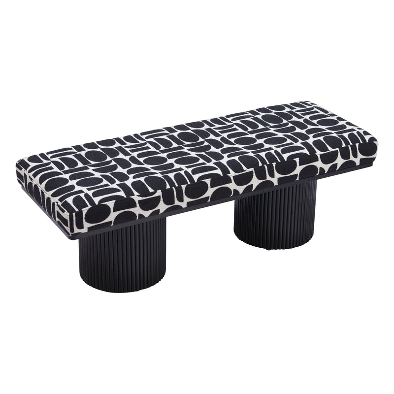 Zuo Botoia 110183 Bench - Black & White IMAGE 6