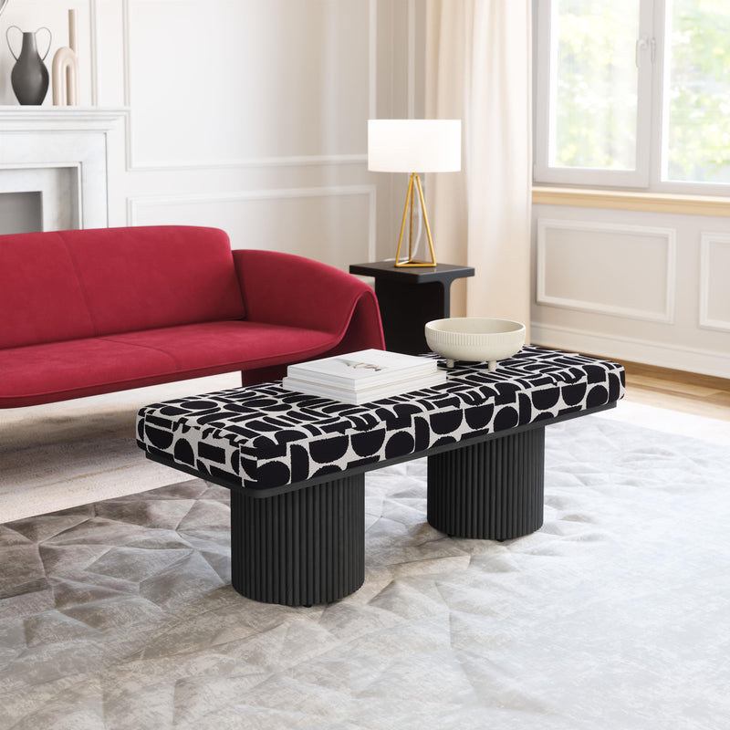 Zuo Botoia 110183 Bench - Black & White IMAGE 9