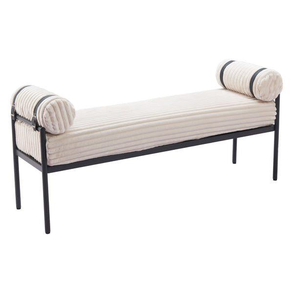 Zuo Barrow 110353 Bench - Cream IMAGE 1