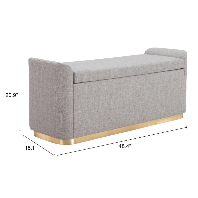 Zuo Dobo 109995 Storage Bench - Grey IMAGE 8