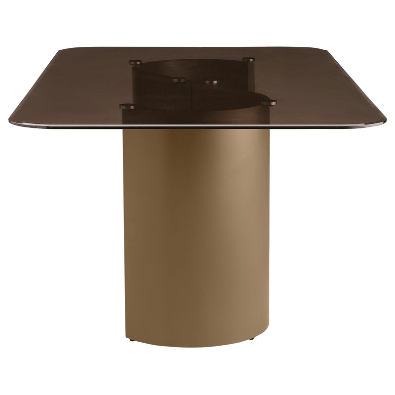 Coaster Furniture Edson Dining Table with Glass Top and Pedestal Base 105761 IMAGE 3