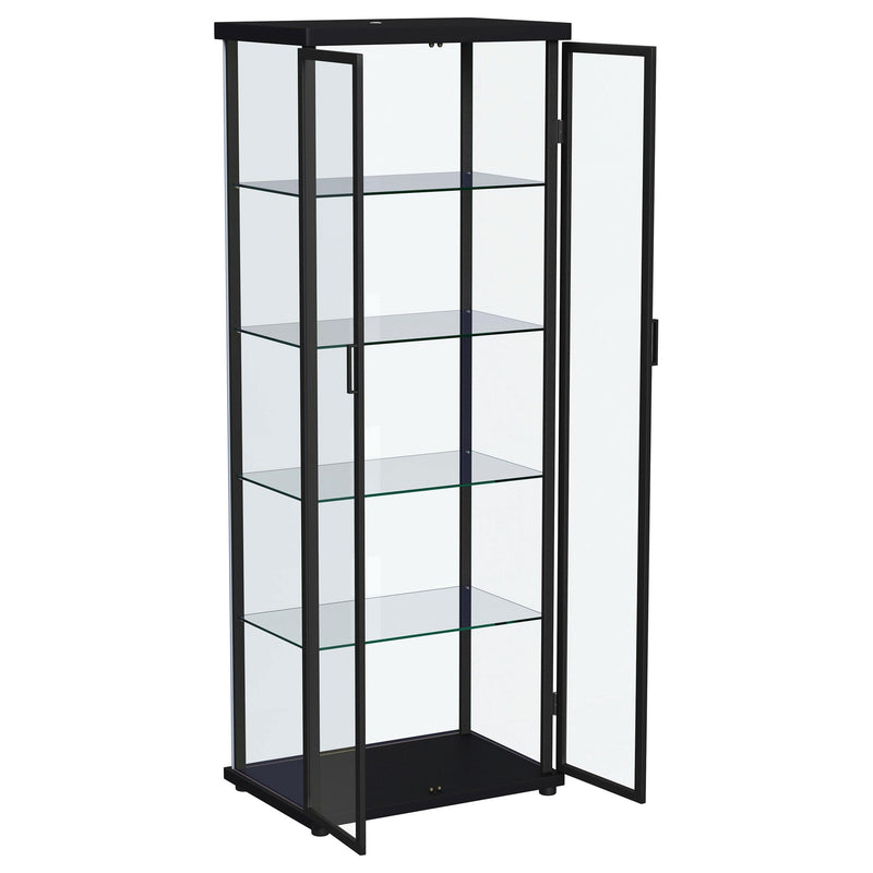 Coaster Furniture Aero 950400 5-shelf Display Curio Cabinet with LED Lighting - Black IMAGE 5