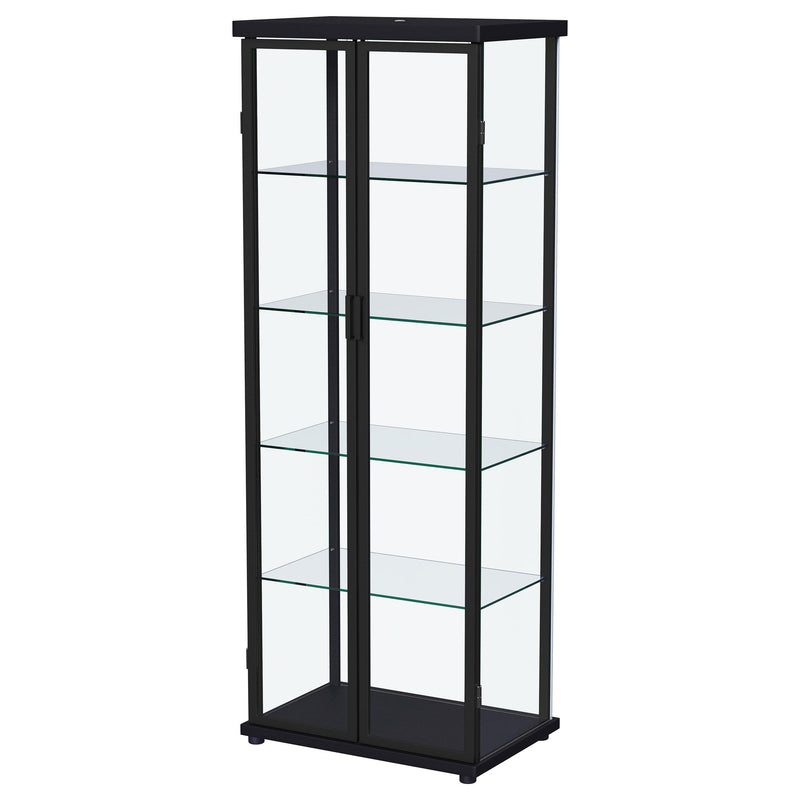 Coaster Furniture Aero 950400 5-shelf Display Curio Cabinet with LED Lighting - Black IMAGE 7