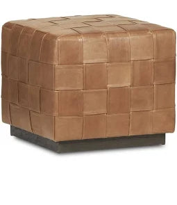 7WES107XL Weston Mirage Leather Ottoman in Lumber